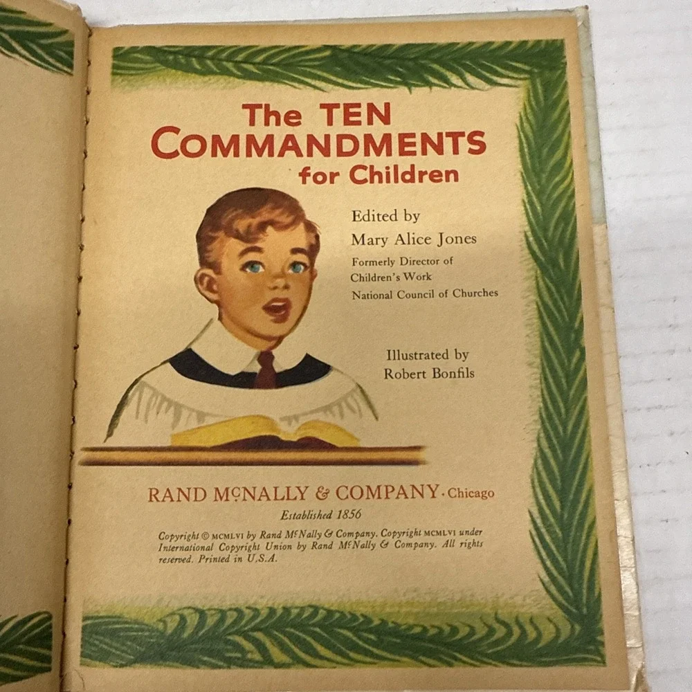 The Ten Commandments For Children - Mary Alice Jones (Hardcover, 1956) Vintage